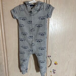 Gray Car Print Kids One Piece